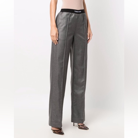 BNWT Tom Ford Tailoring Cashmere Logo Waistband Straight Trousers Medium - Picture 5 of 7